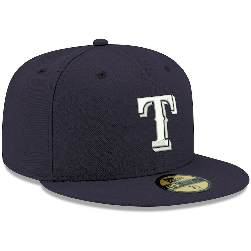 Texas Rangers New Era White Logo 59FIFTY Fitted Hat - Navy Hats