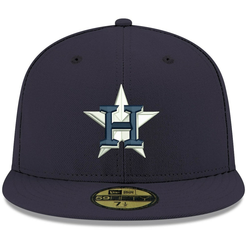Houston Astros New Era White Logo 59FIFTY Fitted Hat - Navy Hats