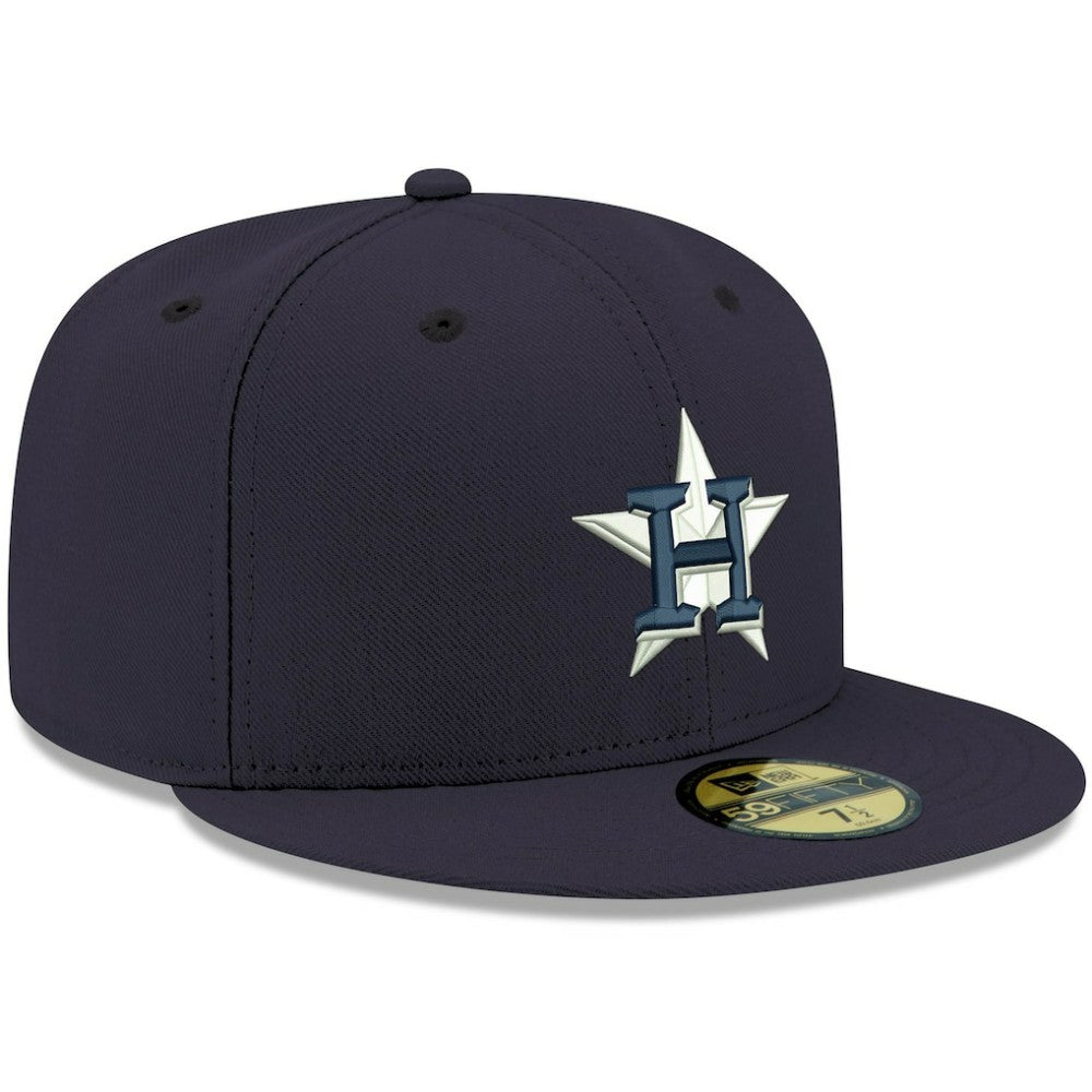 Houston Astros New Era White Logo 59FIFTY Fitted Hat - Navy Hats