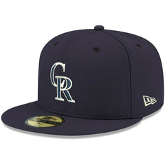Colorado Rockies New Era White Logo 59FIFTY Fitted Hat - Navy Hats