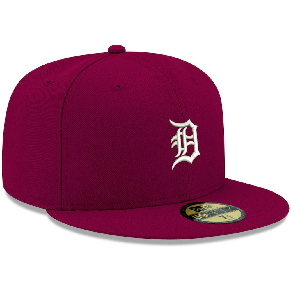 Detroit Tigers New Era White Logo 59FIFTY Fitted Hat - Cardinal Hats