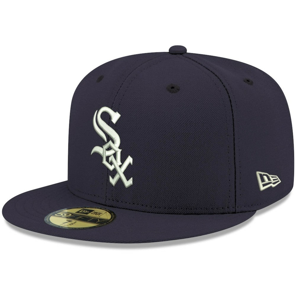 Chicago White Sox New Era White Logo 59FIFTY Fitted Hat - Navy Hats