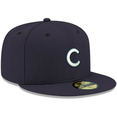 Chicago Cubs New Era White Logo 59FIFTY Fitted Hat - Navy Hats