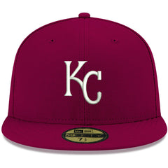 Kansas City Royals New Era White Logo 59FIFTY Fitted Hat - Cardinal Hats