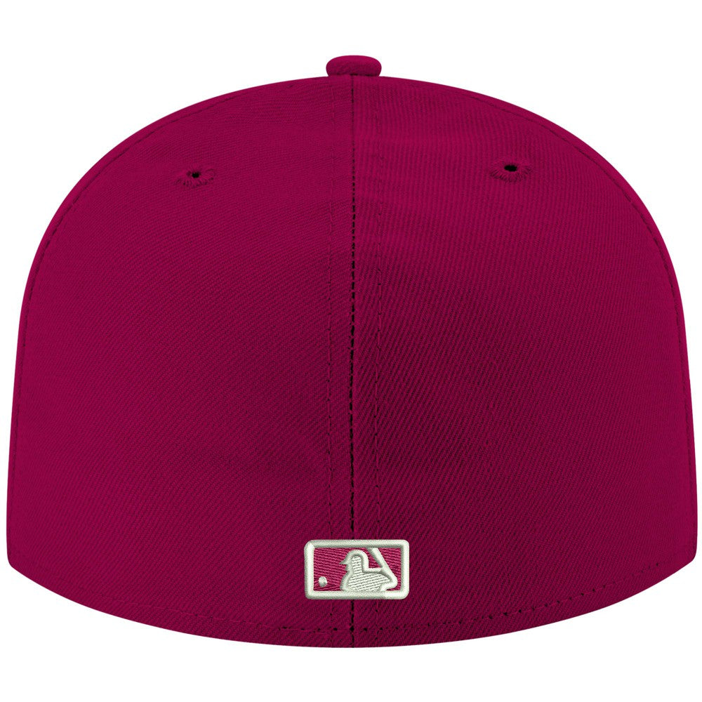 New York Mets New Era White Logo 59FIFTY Fitted Hat - Cardinal Hats