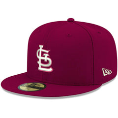 St. Louis Cardinals New Era White Logo 59FIFTY Fitted Hat - Cardinal Hats