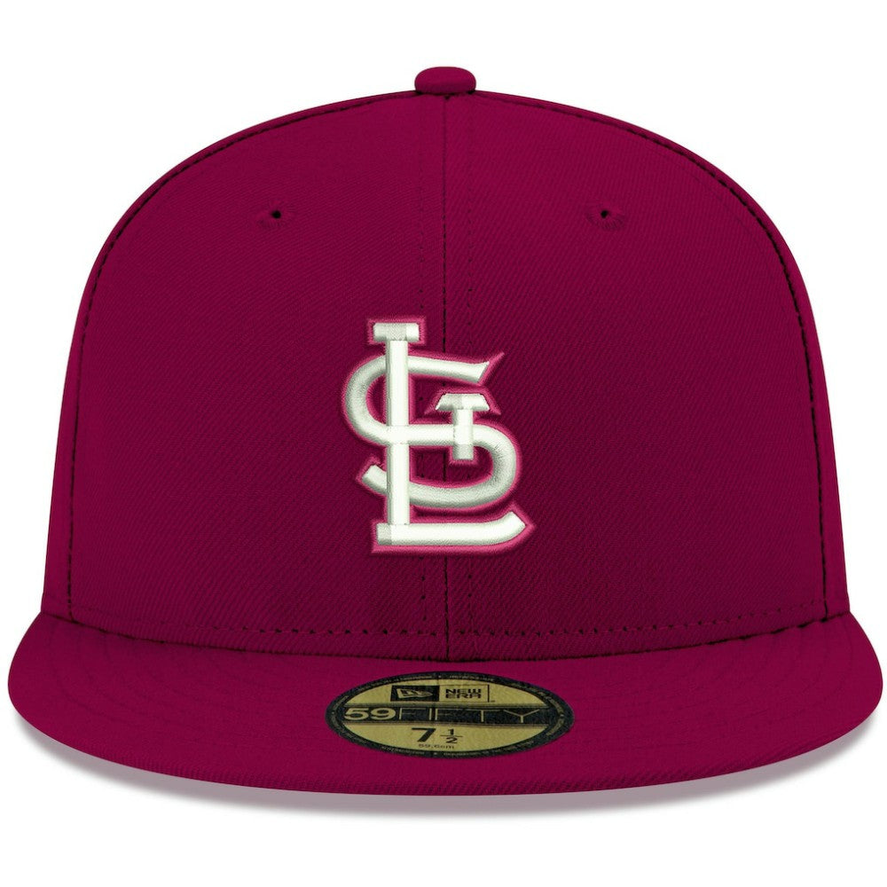 St. Louis Cardinals New Era White Logo 59FIFTY Fitted Hat - Cardinal Hats