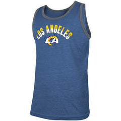 Los Angeles Rams New Era Ringer Tri-Blend Tank Top - Heathered Royal Tops