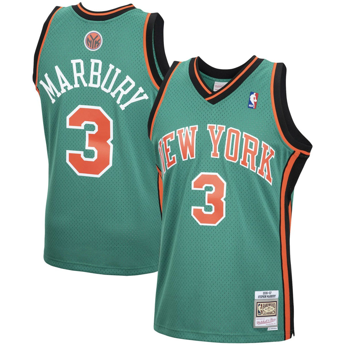 Stephon Marbury New York Knicks 2006/07 Hardwood Classics Swingman Jersey Green - Mitchell & Ness