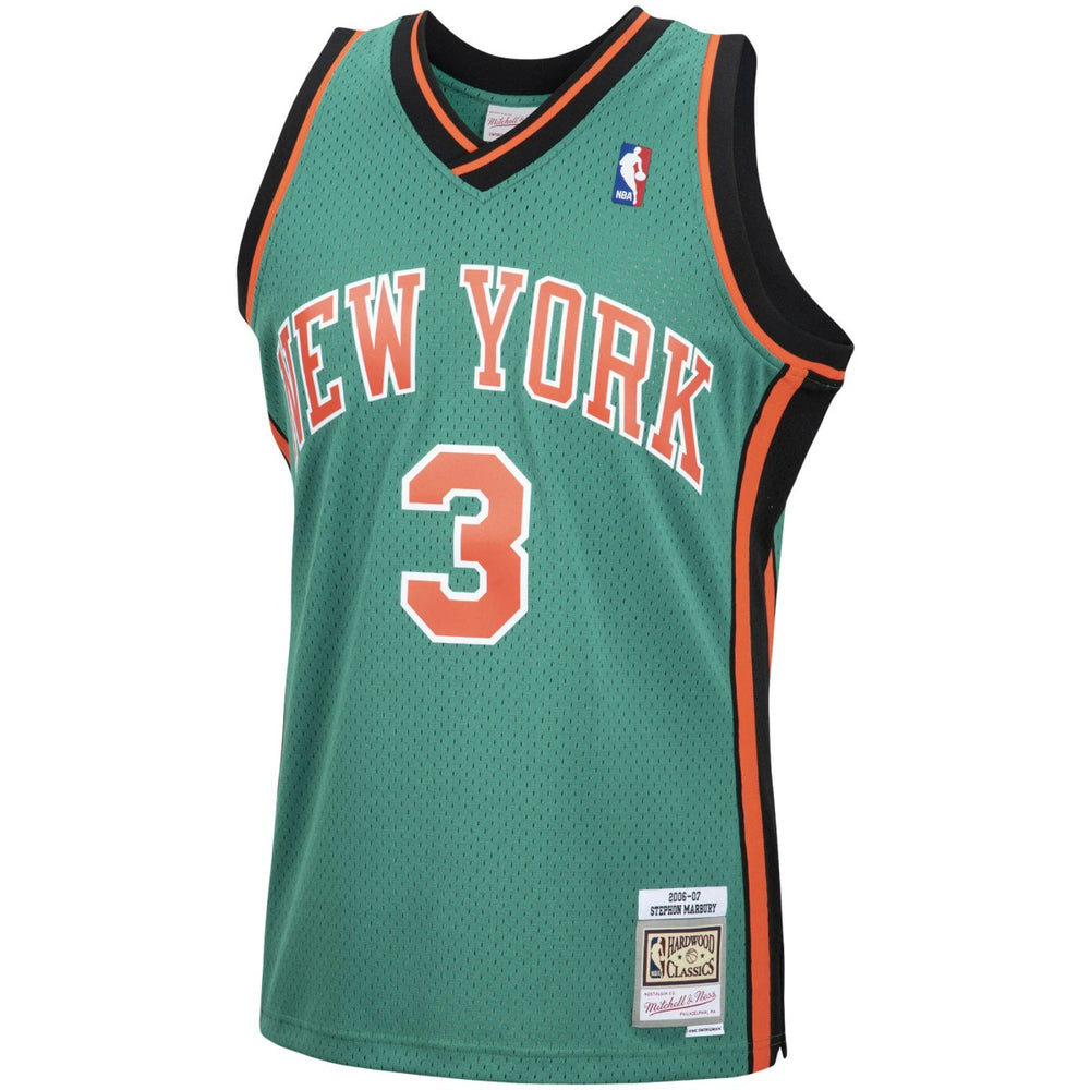 Stephon Marbury New York Knicks 2006/07 Hardwood Classics Swingman Jersey Green - Mitchell & Ness