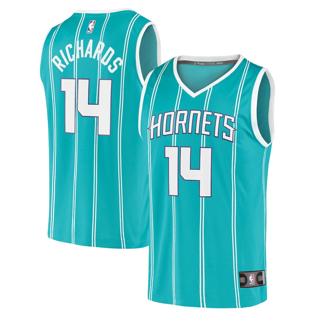 Nick Richards Charlotte Hornets Fast Break Replica Jersey Icon Edition Teal - Fanatics
