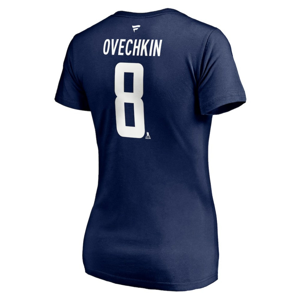 Alexander Ovechkin Washington Capitals Fanatics Women's Authentic Stack Name & Number V-Neck T-Shirt - Navy | US 4216051
