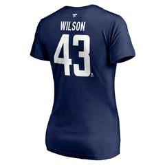 Tom Wilson Washington Capitals Fanatics Women's Authentic Stack Name & Number V-Neck T-Shirt - Navy | US 4216056