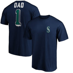 Seattle Mariners Number One Dad T-Shirt - Navy T-shirts