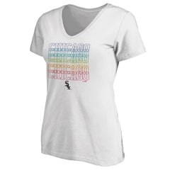Chicago White Sox Women's City Pride V-Neck T-Shirt - White T-shirts