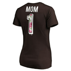 San Diego Padres Women's Mother's Day V-Neck T-Shirt - Brown T-shirts