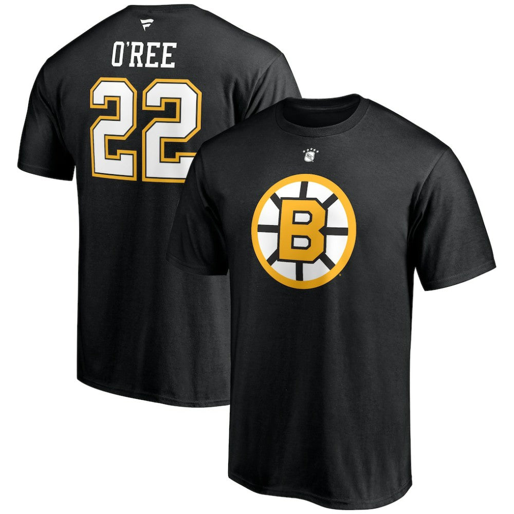 Willie O'Ree Boston Bruins Fanatics Authentic Stack Retired Player Name & Number T-Shirt - Black | US 4217196