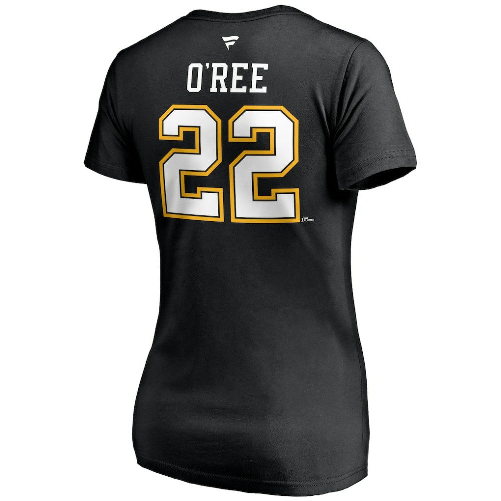 Willie O'Ree Boston Bruins Fanatics Women's Authentic Stack Retired Player Name & Number V-Neck T-Shirt - Black | US 4217237