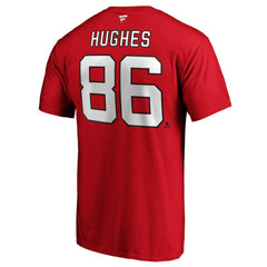 Jack Hughes New Jersey Devils Fanatics Big & Tall Name & Number T-Shirt - Red | US 4218055