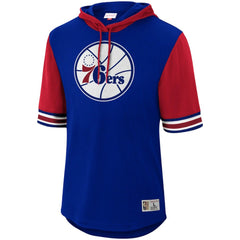 Philadelphia 76ers Hardwood Classics Buzzer Beater Mesh Pullover Hoodie Royal - Mitchell & Ness