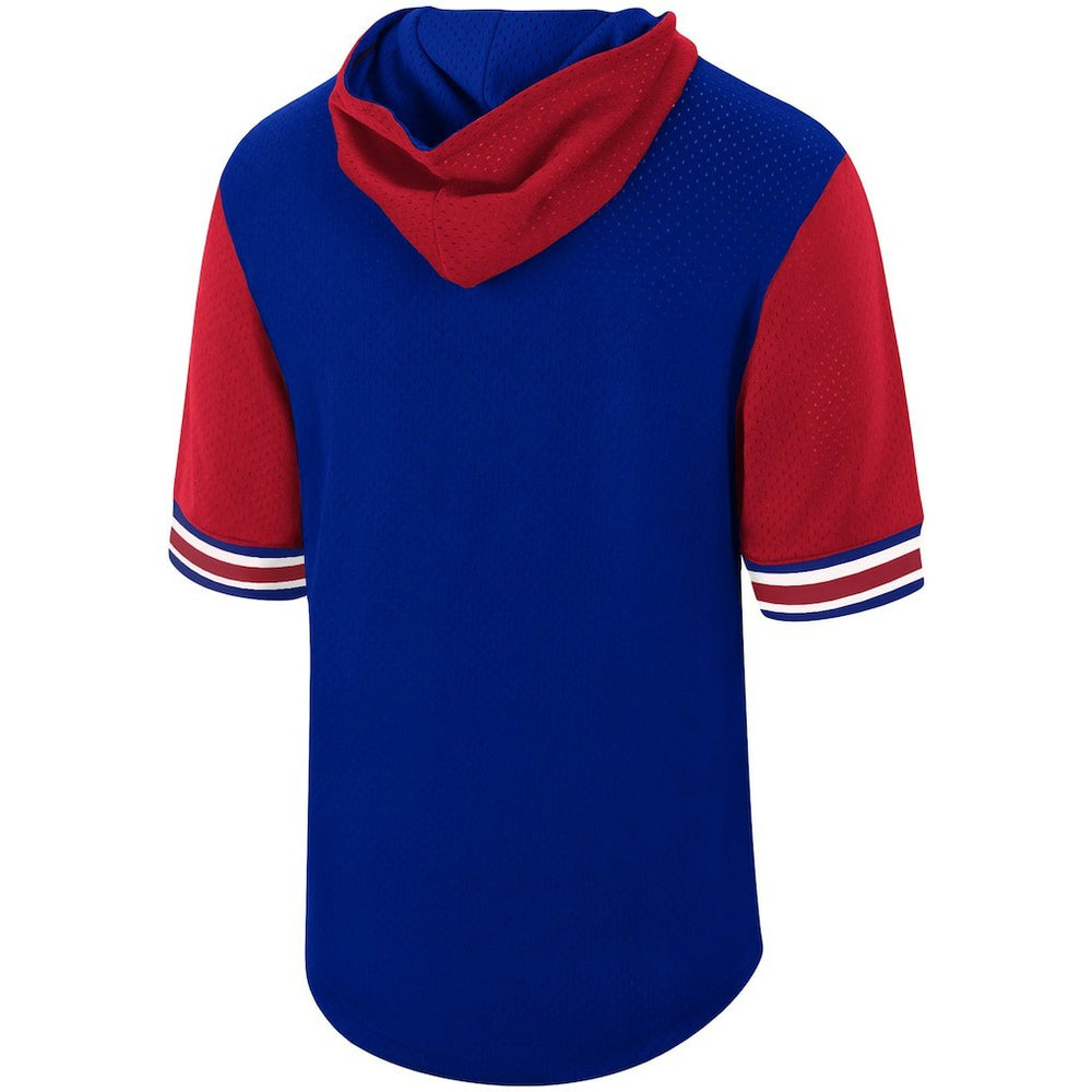 Philadelphia 76ers Hardwood Classics Buzzer Beater Mesh Pullover Hoodie Royal - Mitchell & Ness