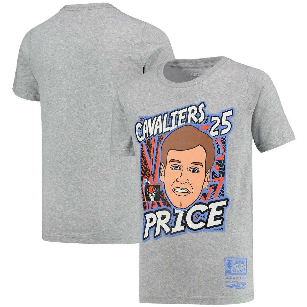 Mark Price Cleveland Cavaliers Youth Hardwood Classics King of the Court Player T-Shirt Gray - Mitchell & Ness