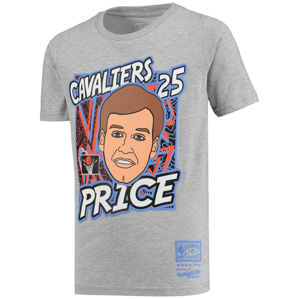 Mark Price Cleveland Cavaliers Youth Hardwood Classics King of the Court Player T-Shirt Gray - Mitchell & Ness