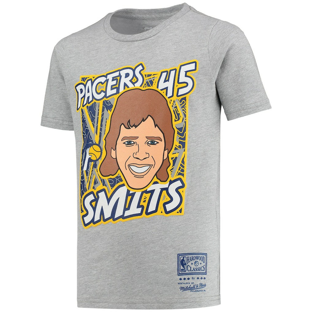Rik Smits Indiana Pacers Youth Hardwood Classics King of the Court Player T-Shirt Gray - Mitchell & Ness