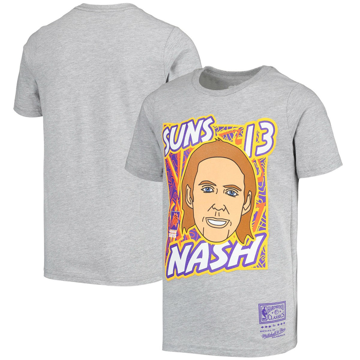 Steve Nash Phoenix Suns Youth Hardwood Classics King of the Court Player T-Shirt Gray - Mitchell & Ness