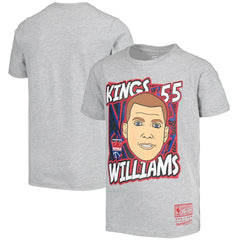 Jason Williams Sacramento Kings Youth Hardwood Classics King of the Court Player T-Shirt Gray - Mitchell & Ness