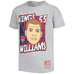 Jason Williams Sacramento Kings Youth Hardwood Classics King of the Court Player T-Shirt Gray - Mitchell & Ness