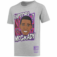 Tracy McGrady Toronto Raptors Youth Hardwood Classics King of the Court Player T-Shirt Gray - Mitchell & Ness