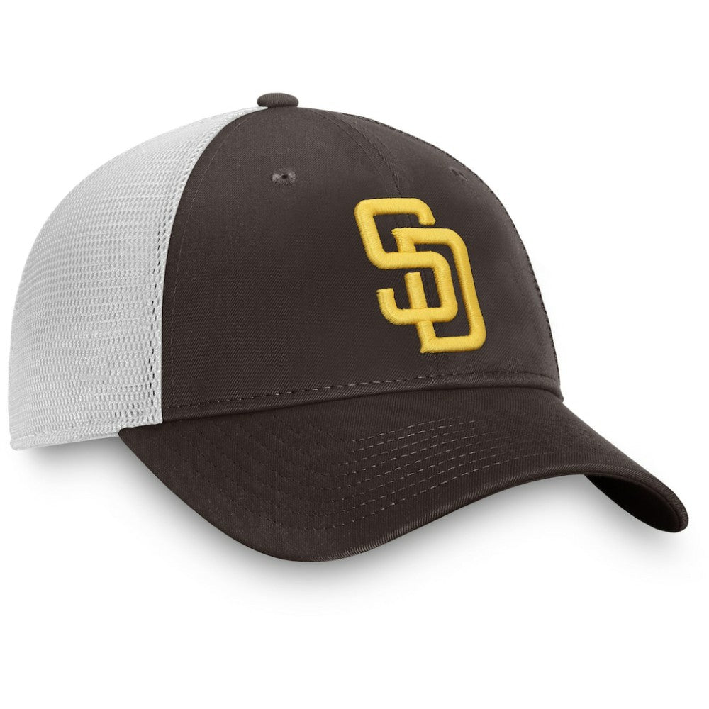 San Diego Padres Fanatics Team Core Unstructured Trucker Adjustable Hat - Brown/White Hats