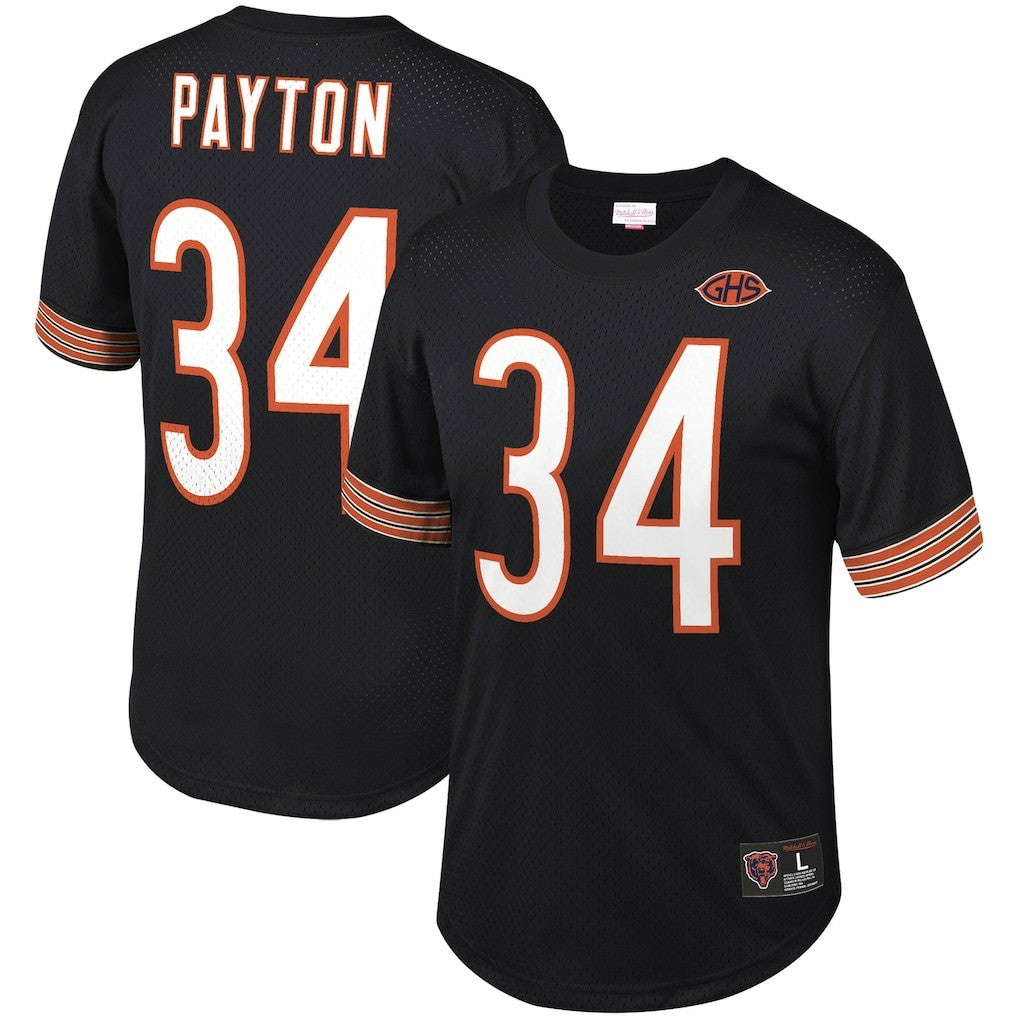 Walter Payton Chicago Bears Retired Player Name & Number Mesh Top - Black Tops
