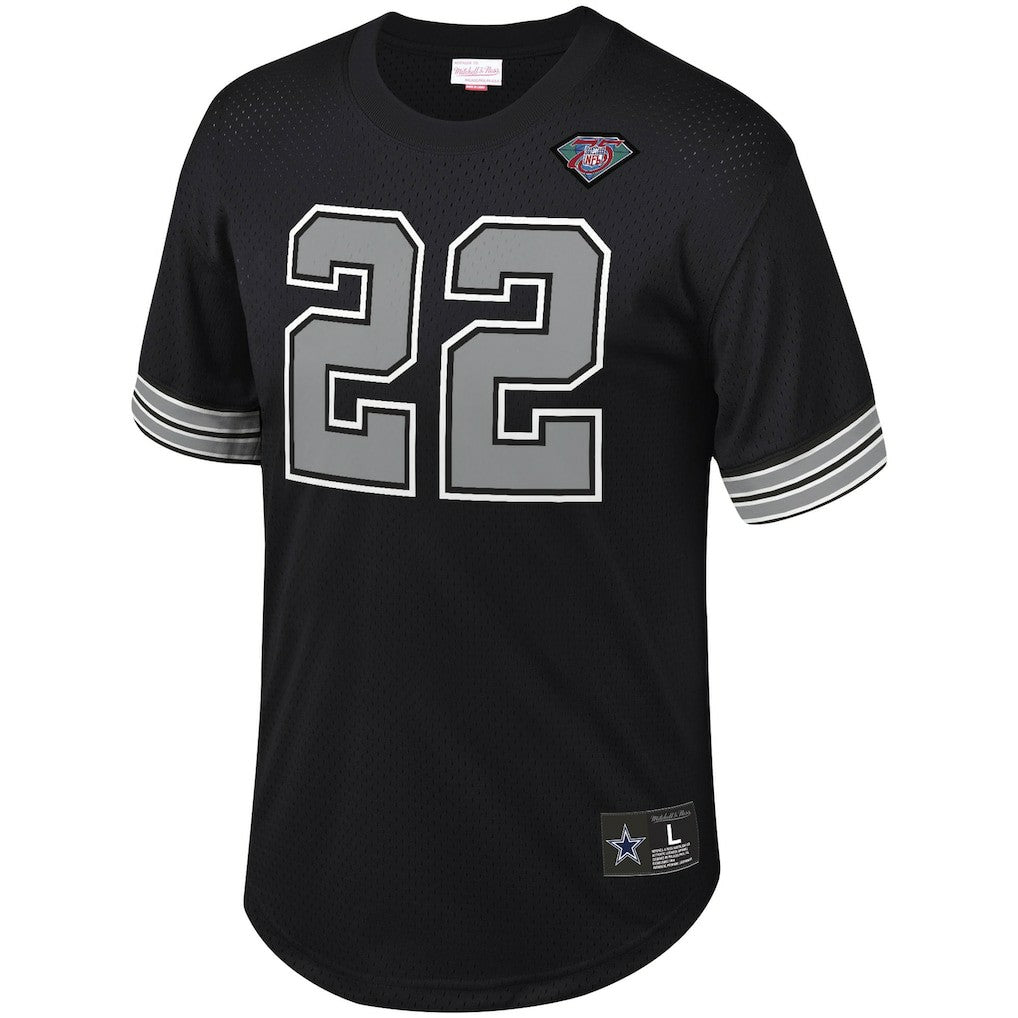 Emmitt Smith Dallas Cowboys Retired Player Name & Number Mesh Top - Black Tops