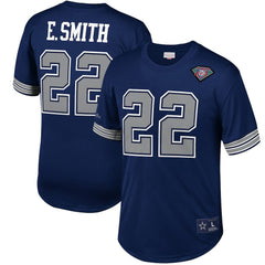 Emmitt Smith Dallas Cowboys Retired Player Name & Number Mesh Top - Navy Tops