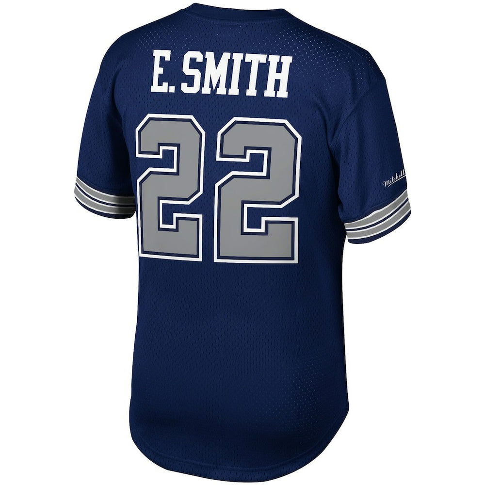 Emmitt Smith Dallas Cowboys Retired Player Name & Number Mesh Top - Navy Tops