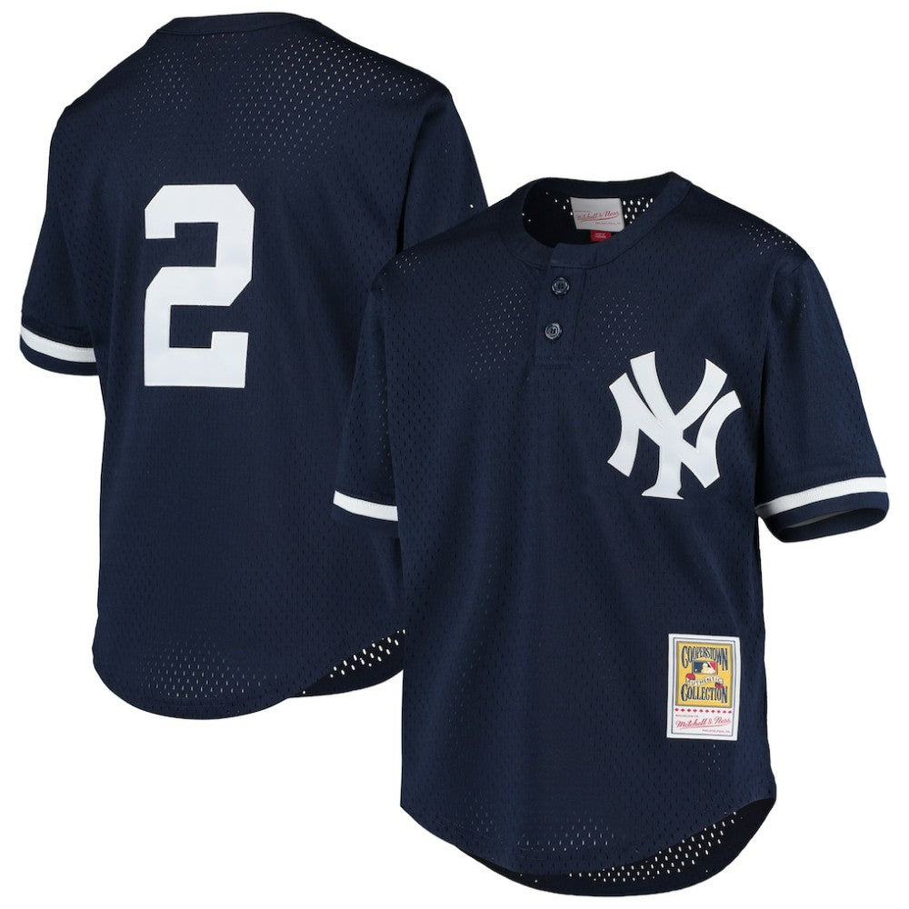Derek Jeter New York Yankees Mitchell & Ness Youth Cooperstown Collection Mesh Batting Practice Jersey - Navy Jerseys