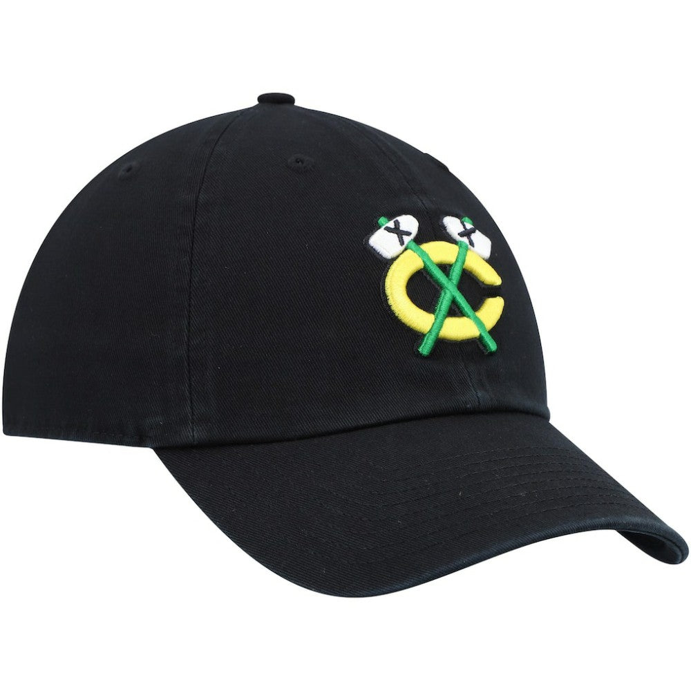Chicago Blackhawks '47 Alternate Logo Clean Up Adjustable Hat - Black | US 4236810