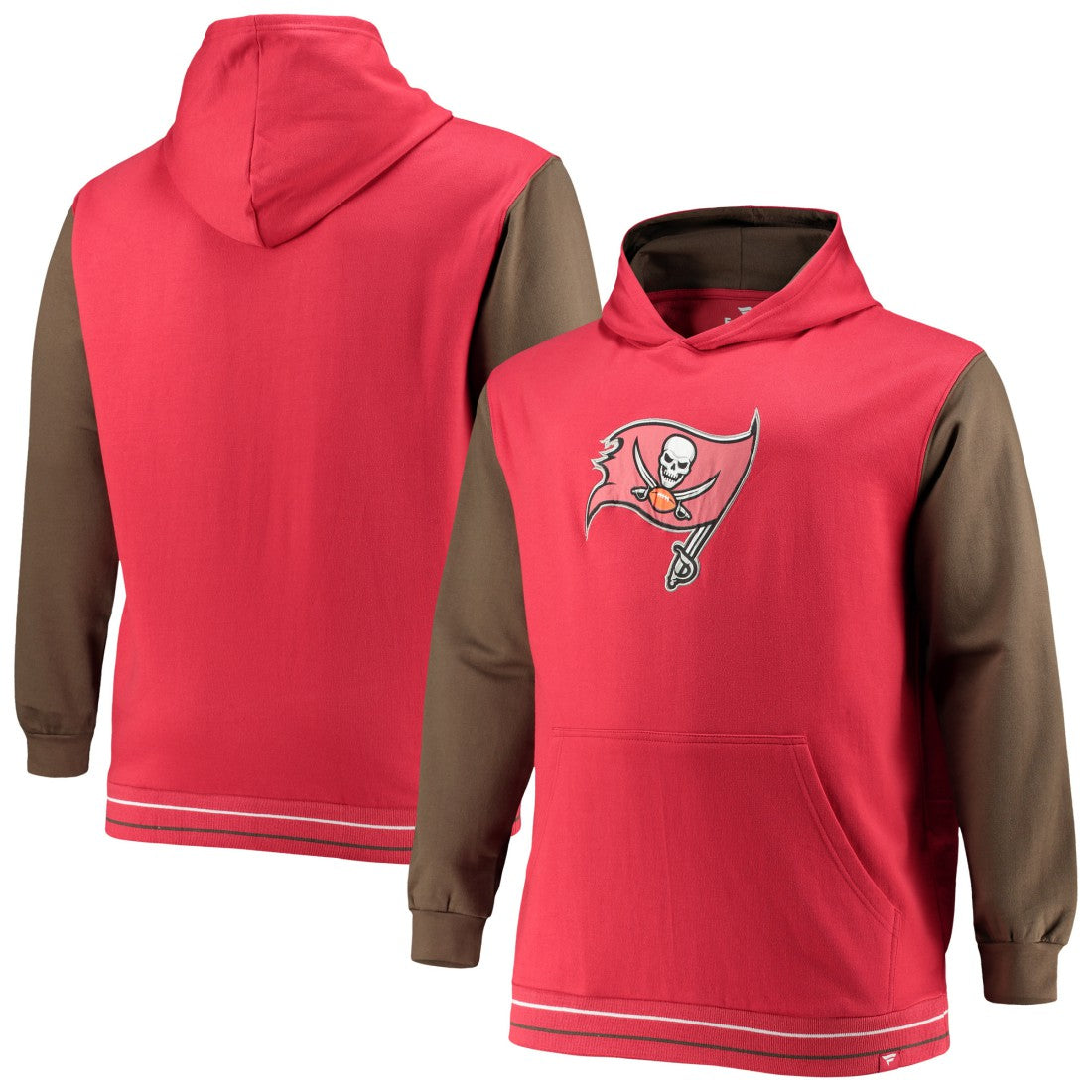 Tampa Bay Buccaneers Big & Tall Block Party Pullover Hoodie - Red/Pewter Hoodies
