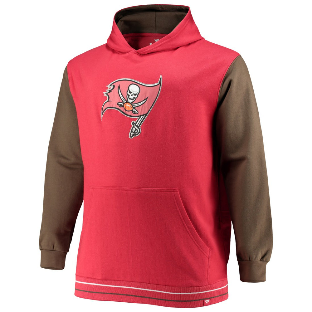 Tampa Bay Buccaneers Big & Tall Block Party Pullover Hoodie - Red/Pewter Hoodies