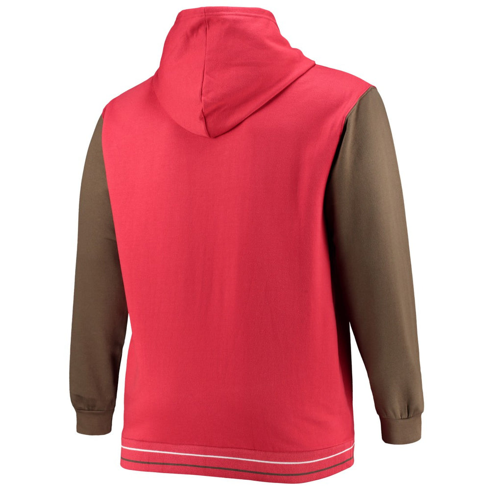 Tampa Bay Buccaneers Big & Tall Block Party Pullover Hoodie - Red/Pewter Hoodies