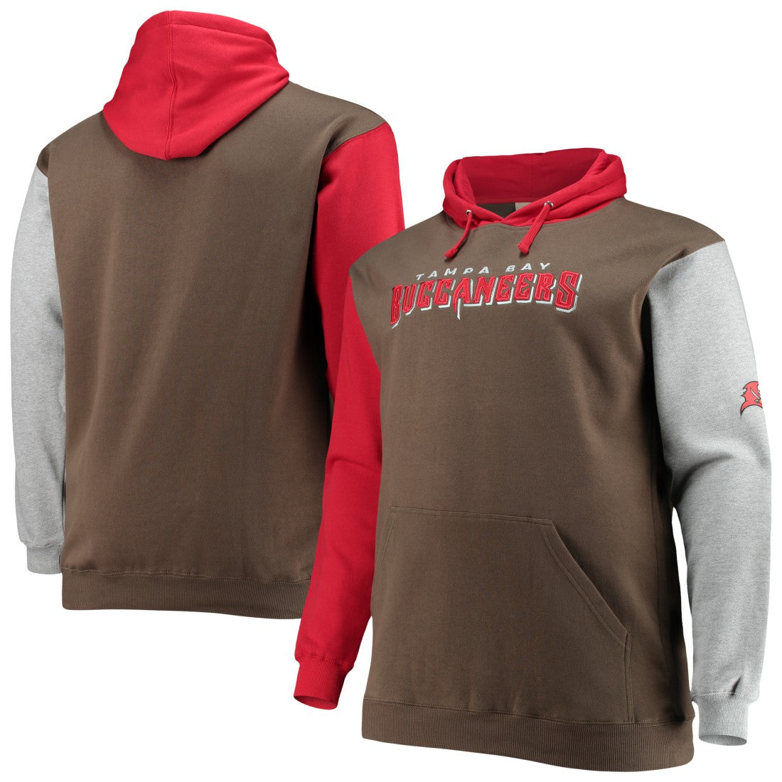 Tampa Bay Buccaneers Big & Tall Pullover Hoodie - Red/Black Hoodies