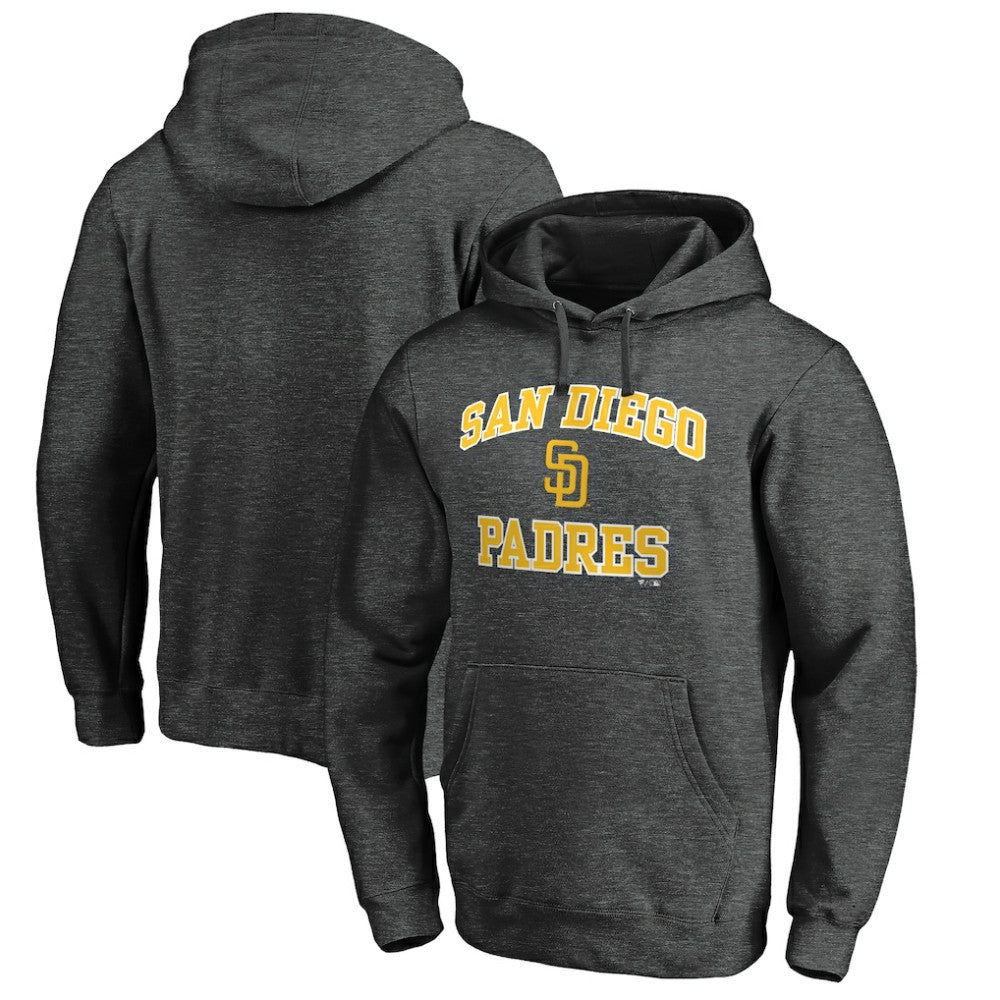 San Diego Padres Heart and Soul Pullover Hoodie - Charcoal Hoodies