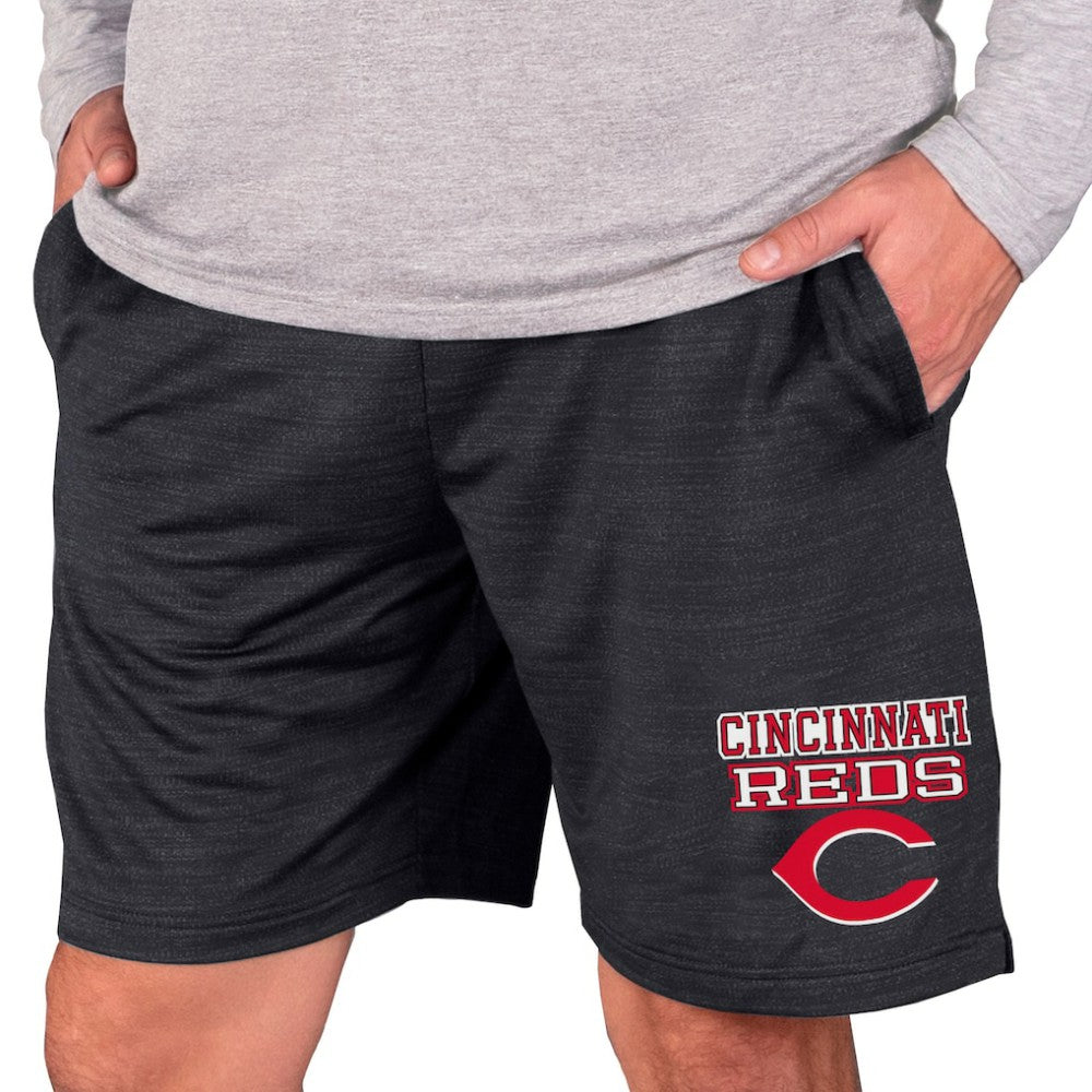 Cincinnati Reds Concepts Sport Bullseye Knit Jam Shorts - Charcoal Shorts