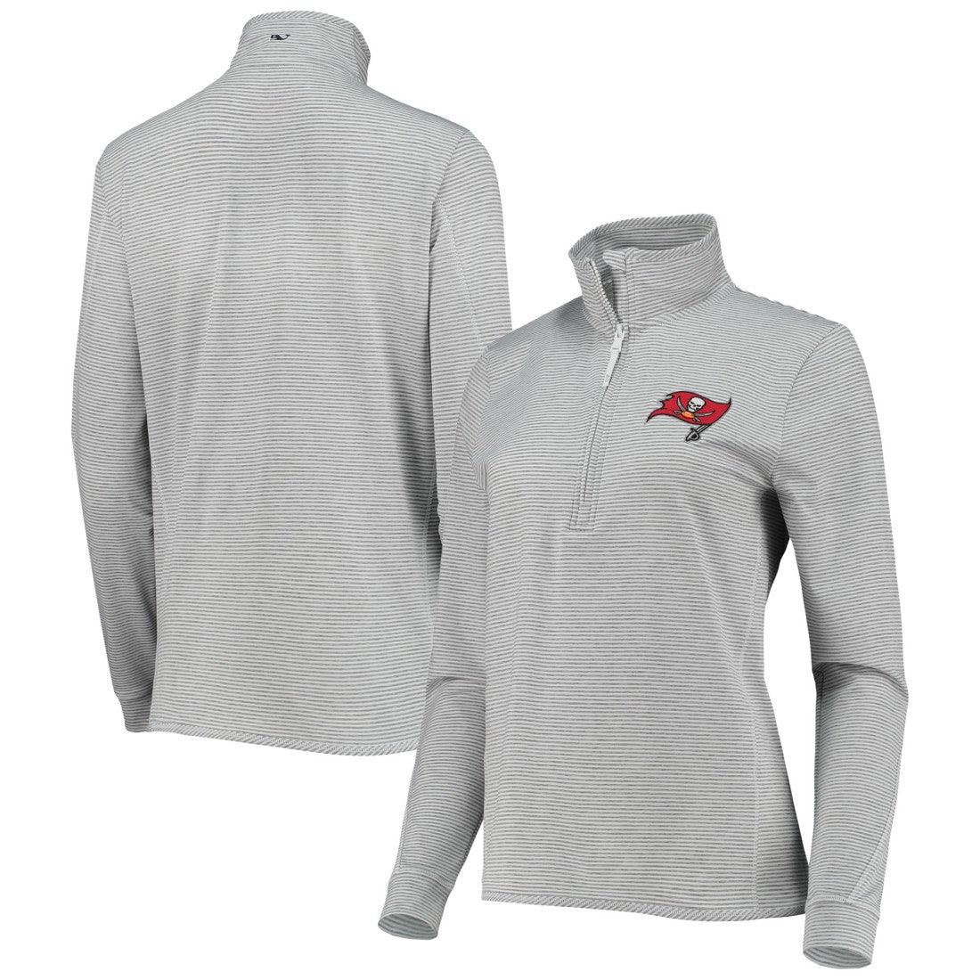 Tampa Bay Buccaneers Vineyard Vines Women's Sankaty Shep Half-Zip Pullover Top - Heather Gray Pullover