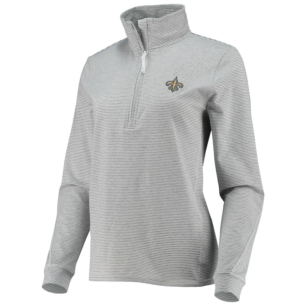 New Orleans Saints Vineyard Vines Women's Sankaty Shep Half-Zip Pullover Top - Heather Gray Pullover