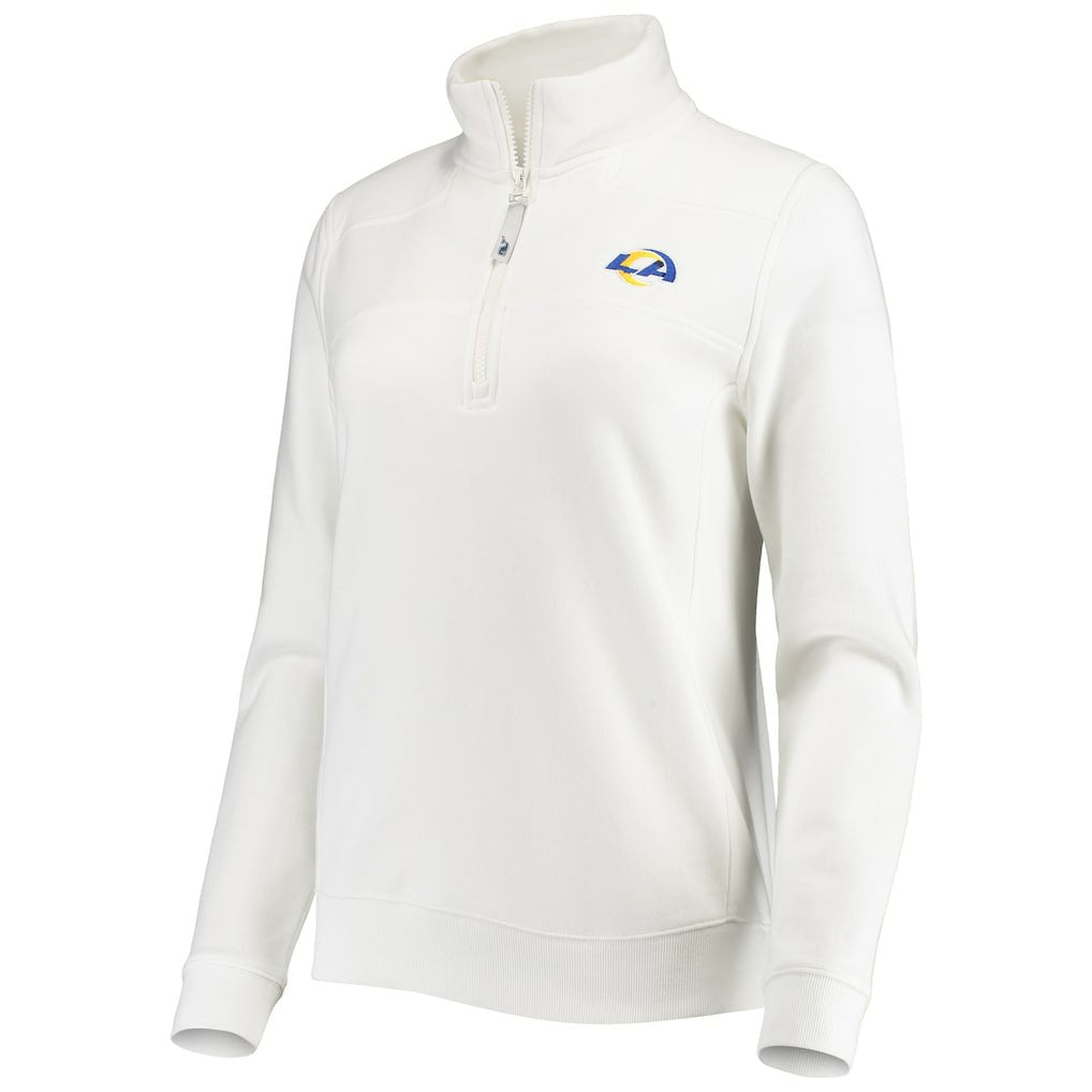Los Angeles Rams Vineyard Vines Women's Shep Shirt Quarter-Zip Sweatshirt - White Sweatshirts