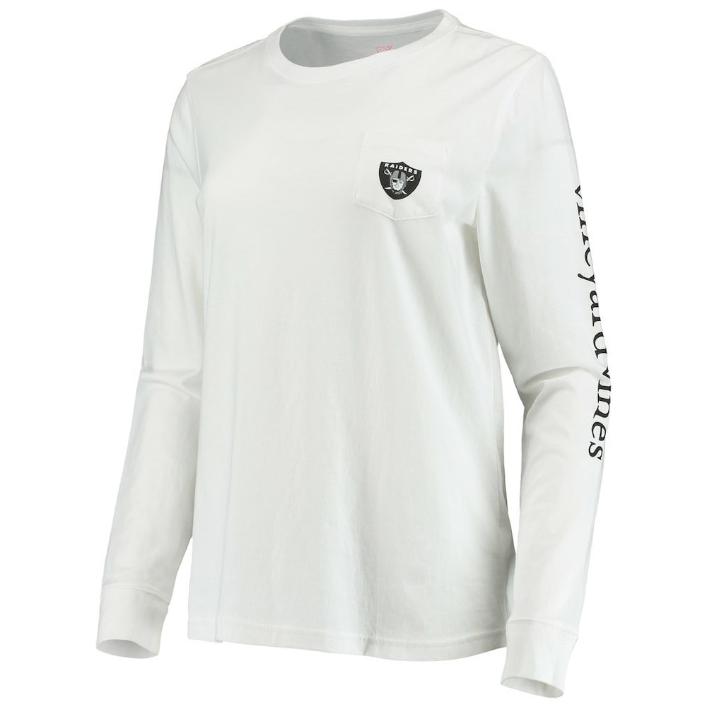 Las Vegas Raiders Vineyard Vines Women's Helmet Long Sleeve T-Shirt - White T-shirts