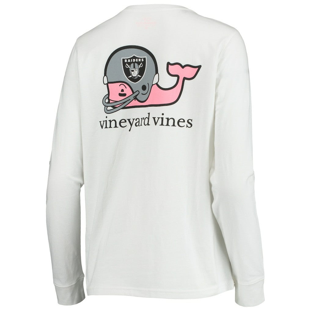 Las Vegas Raiders Vineyard Vines Women's Helmet Long Sleeve T-Shirt - White T-shirts